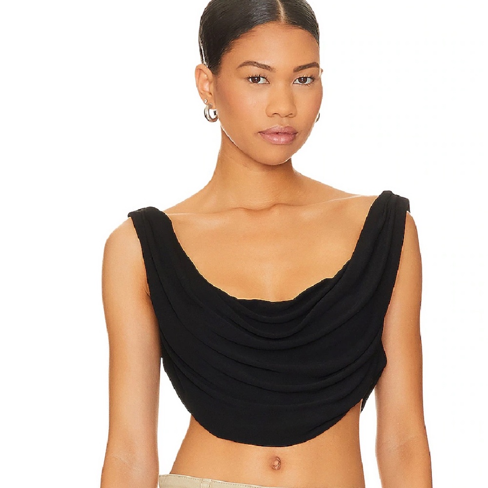 h:ours, Gianna Top, black cowl neck